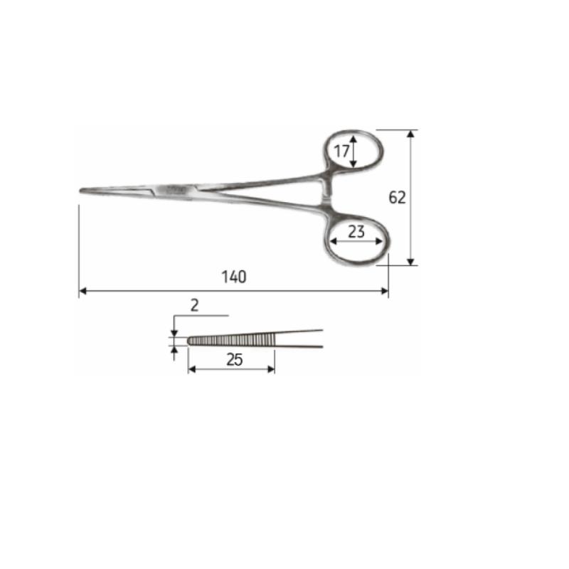 Затискач судинний Providence Hospital, прямий, 14 см, J-17-041, Surgicon.